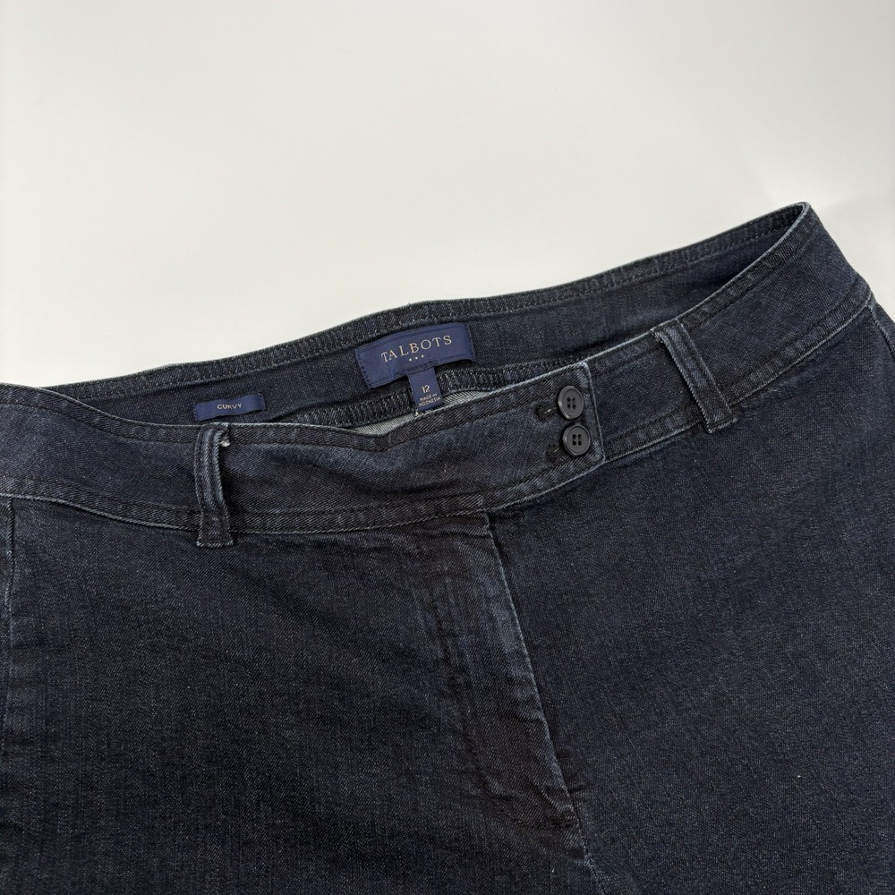 Talbots Women's Black Jeans Curvy Wide Leg Size 12